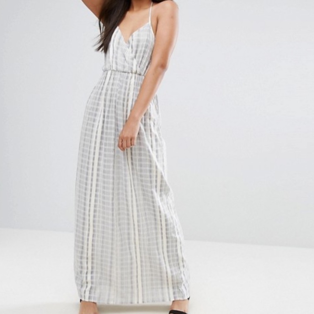 ASOS TALL Beach Maxi Dress in Natural Fibre Stripe